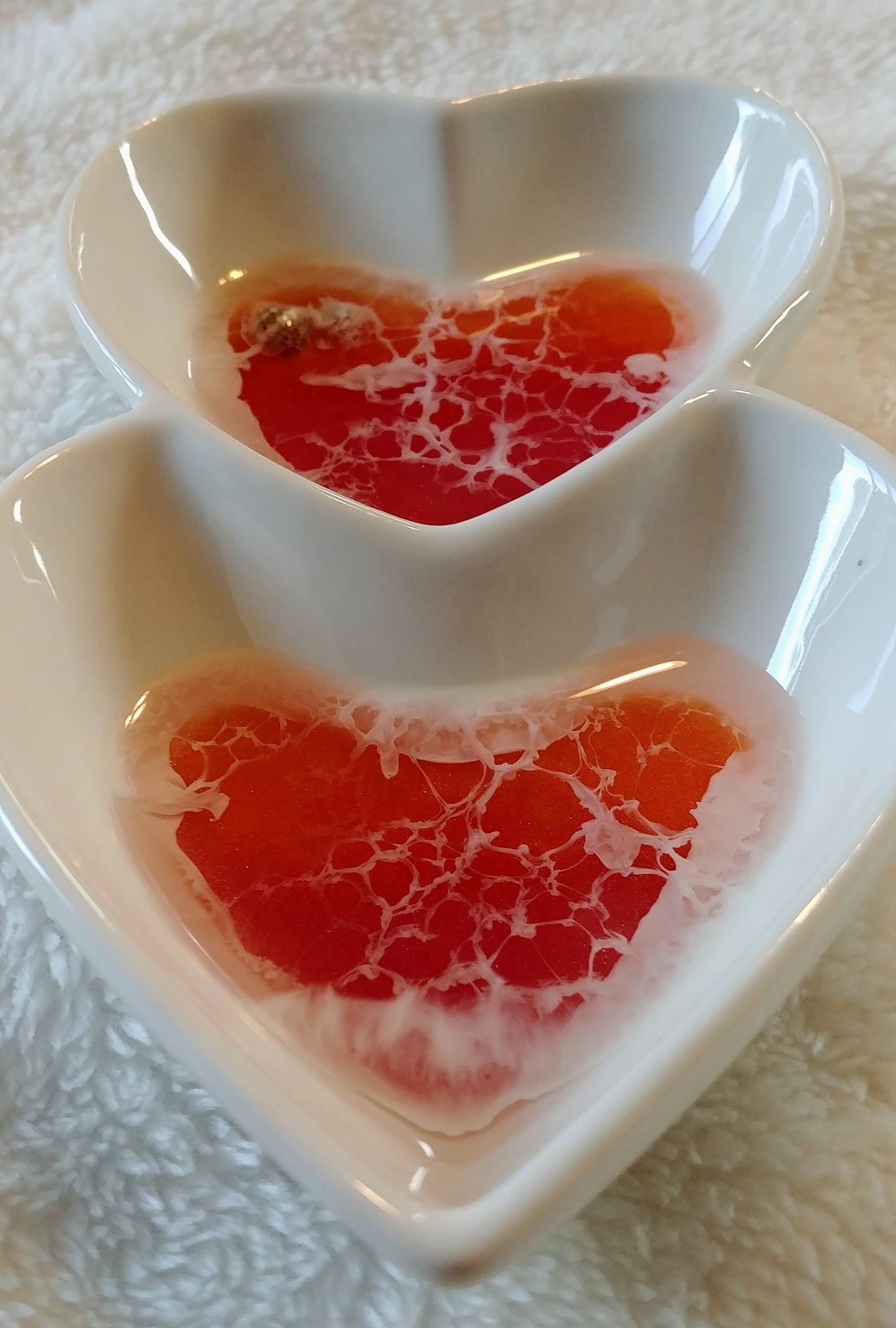 Sunset Ocean inspired Double Heart Trinket Dish