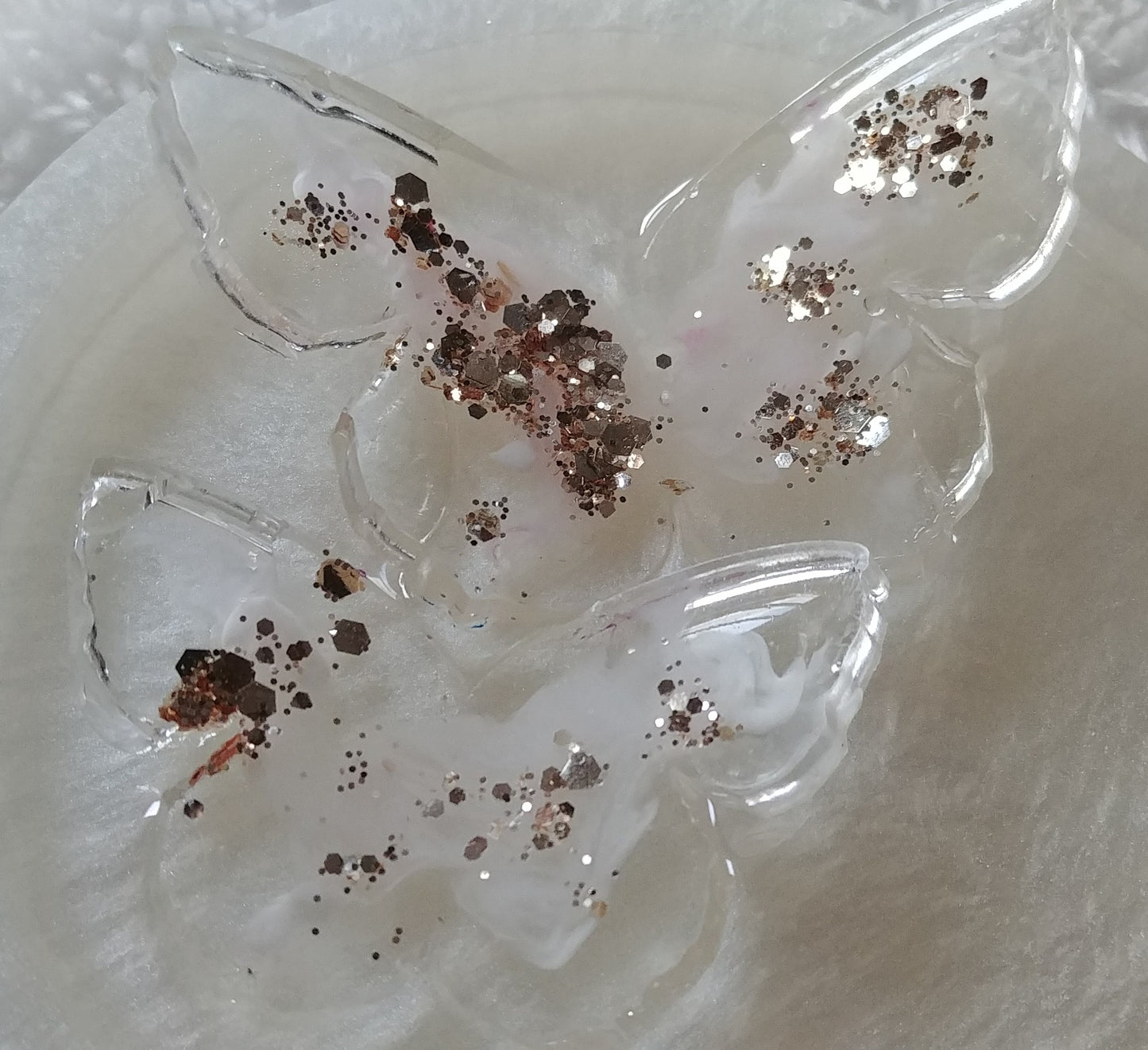 Butterfly oval resin trinket tray